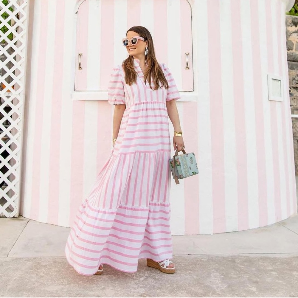 Sail to Sable x Style Charade Blue and White Striped Maxi Dress